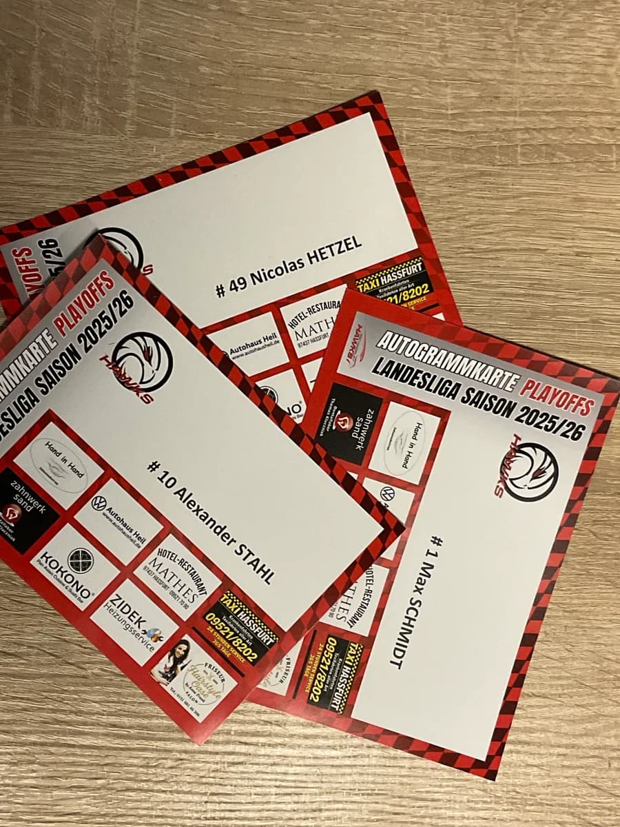 Autogrammkarte-Set 2026 (28 Stück)
