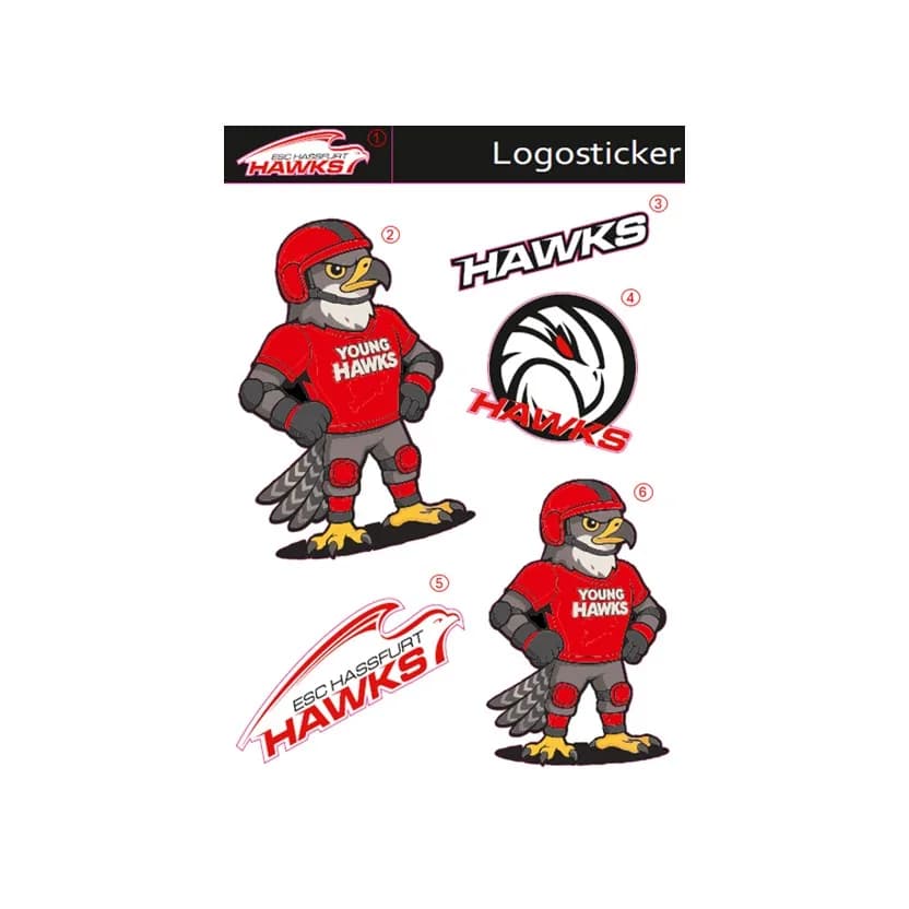 ESC Hassfurt Young Hawks Sticker Set (6 Sticker)